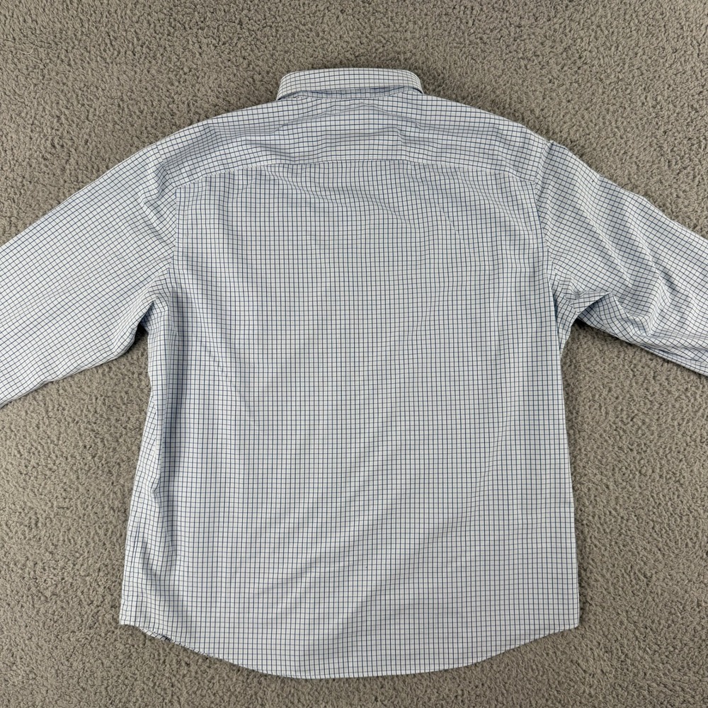 UNTUCKit Shirt Men L Blue Check Button Down Long Sleeve Wrinkle Free Regular Fit - Picture 6 of 11